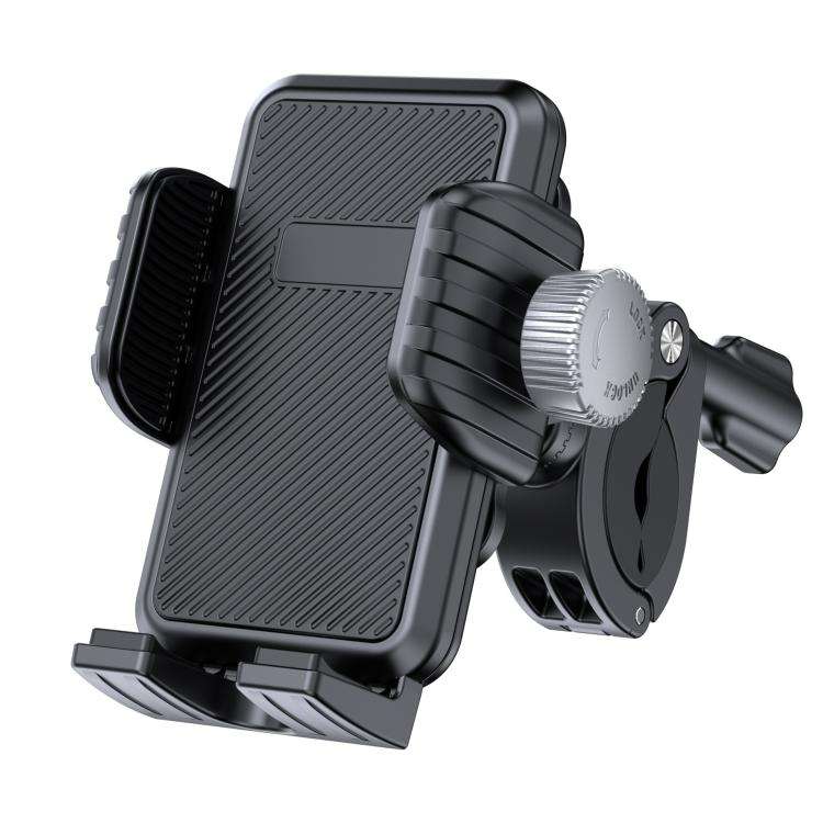 Bicycle Motorcycle Shock Absorption Mobile Phone Holder Gravity Navigation Mount(Black)