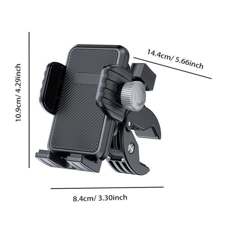 Bicycle Motorcycle Shock Absorption Mobile Phone Holder Gravity Navigation Mount(Black)