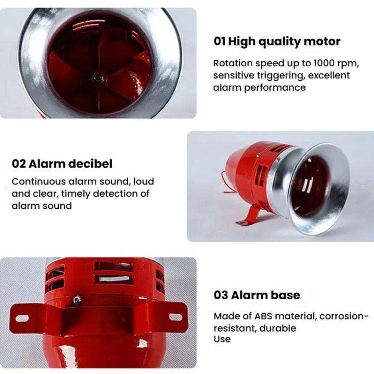 MS-390 DC12V Wind Screw Motor Siren Alarms High Power Industrial Buzzer Horn Alarms