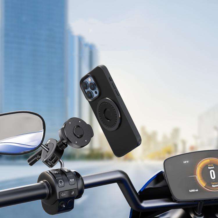 Bicycle Motorcycle Snap-On Mobile Phone Holder With Magnetic Ring(QL-10 Black)