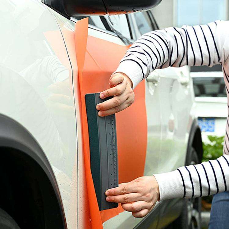 19cm With Scale Auto Film Scraper Long Square Wallpaper Scraping Tool(Dark Gray)