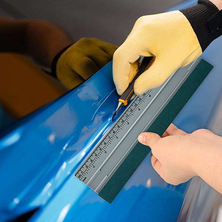 19cm With Scale Auto Film Scraper Long Square Wallpaper Scraping Tool(Dark Gray)