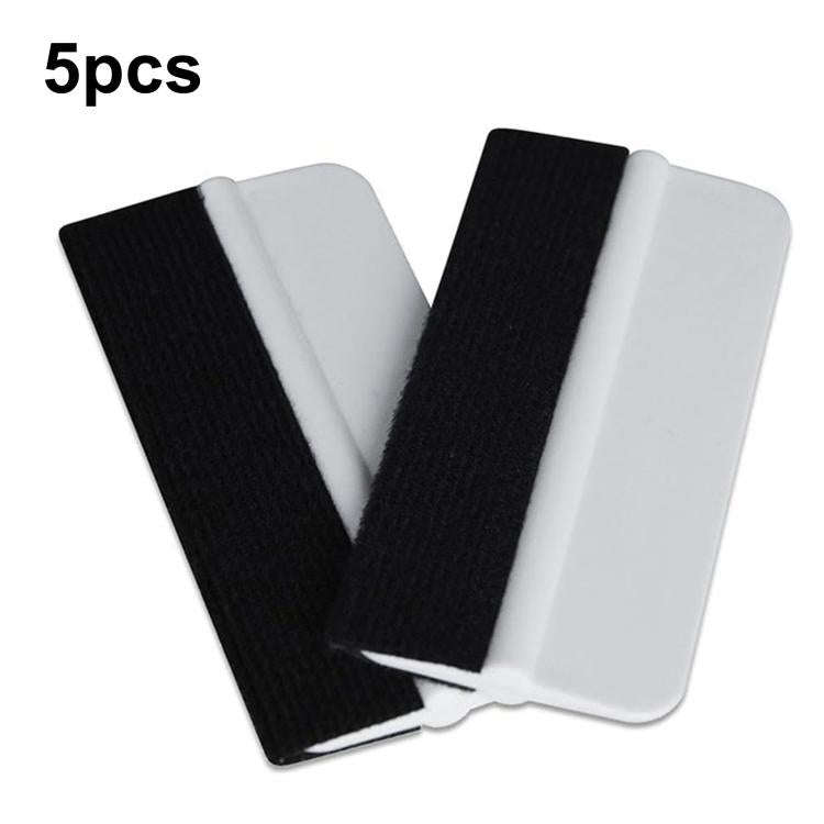 5pcs With Felt Car Film Tool Anti-scratch Small Scraper(White)