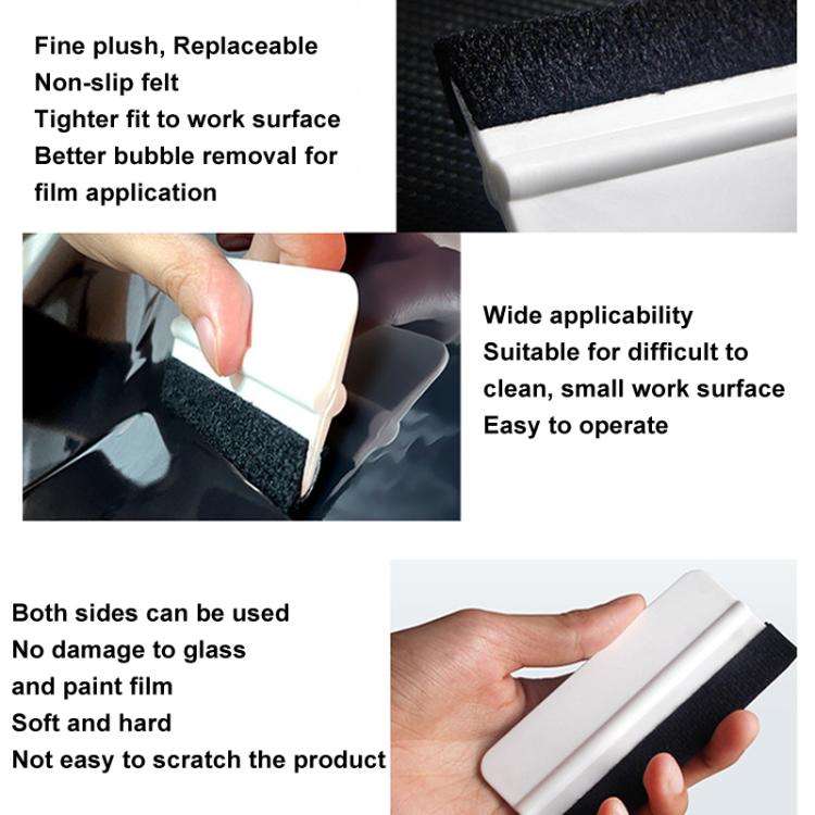 5pcs With Felt Car Film Tool Anti-scratch Small Scraper(White)