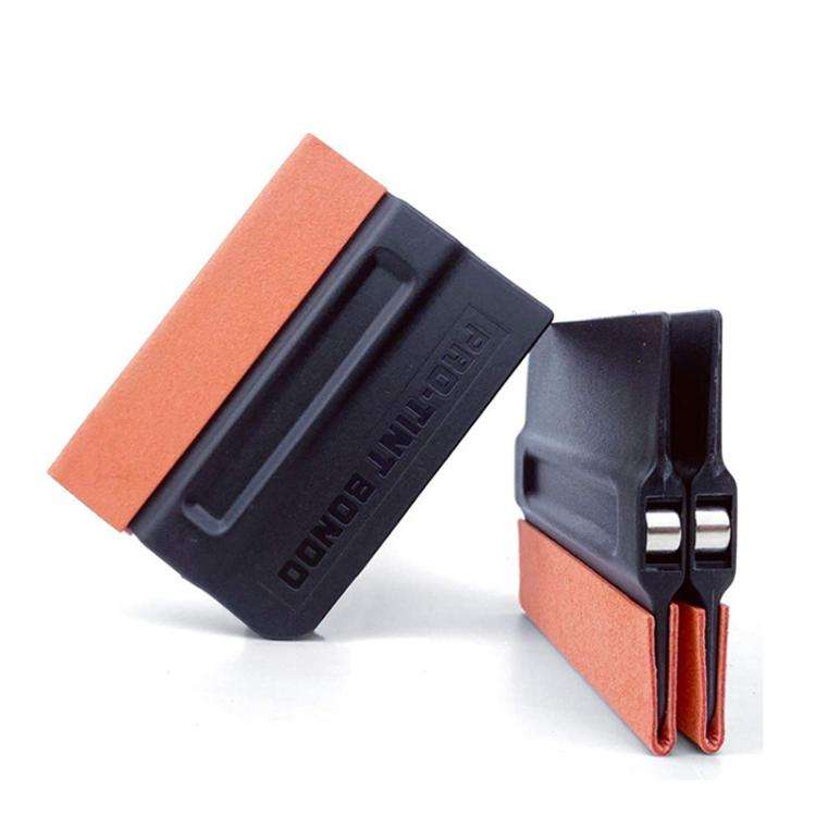 Moderate PP Car Film Scraper Imitation Buckskin Scraper With Magnetic Attraction(Black)