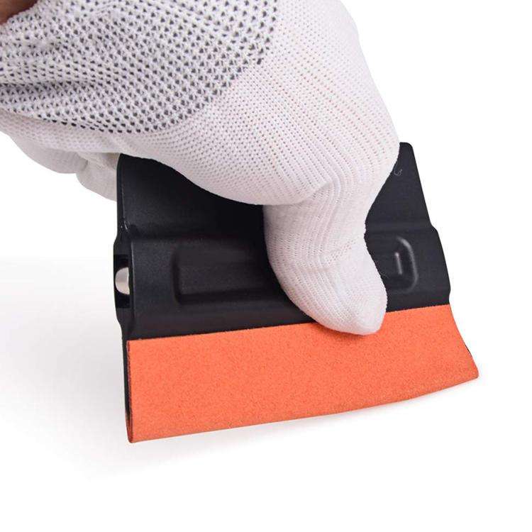Hard ABS Car Film Scraper Imitation Buckskin Scraper With Magnetic Attraction(Black)