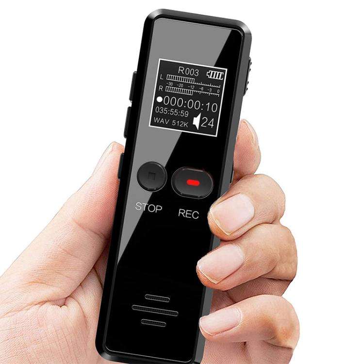 64GB 0.9-inch LCD Screen Interview Mini HD Recorder USB Charging MP3 Player