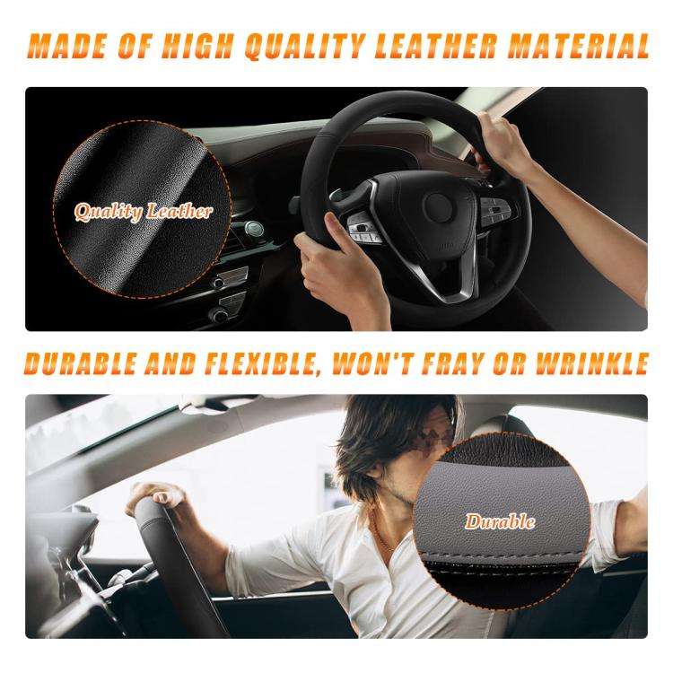 38cm Cars Universal Microfiber Steering Wheel Cover(Wine Red)
