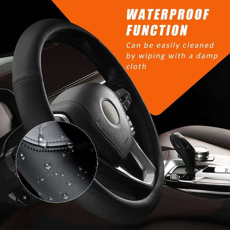 38cm Cars Universal Microfiber Steering Wheel Cover(Wine Red)