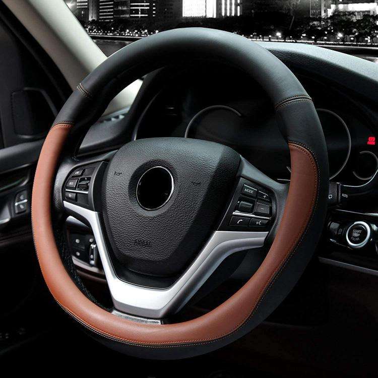 38cm Cars Universal Microfiber Steering Wheel Cover(Wine Red)