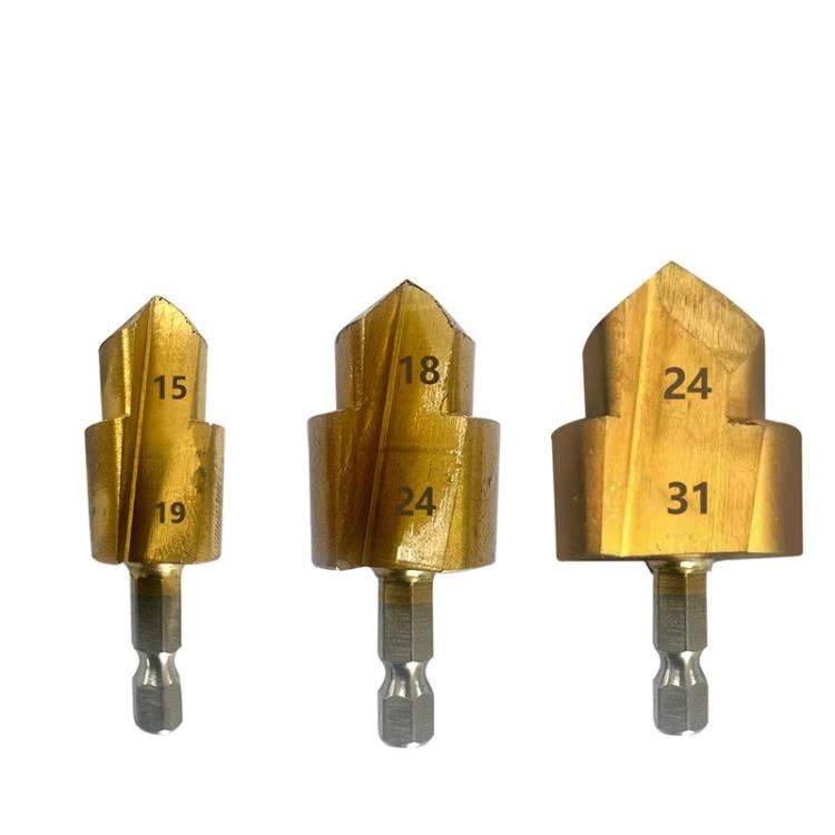 3pcs / Set 20 / 25 / 32 Hexagonal Shank PPR Step Drill Bits Leak Repairing And Connecting Tools