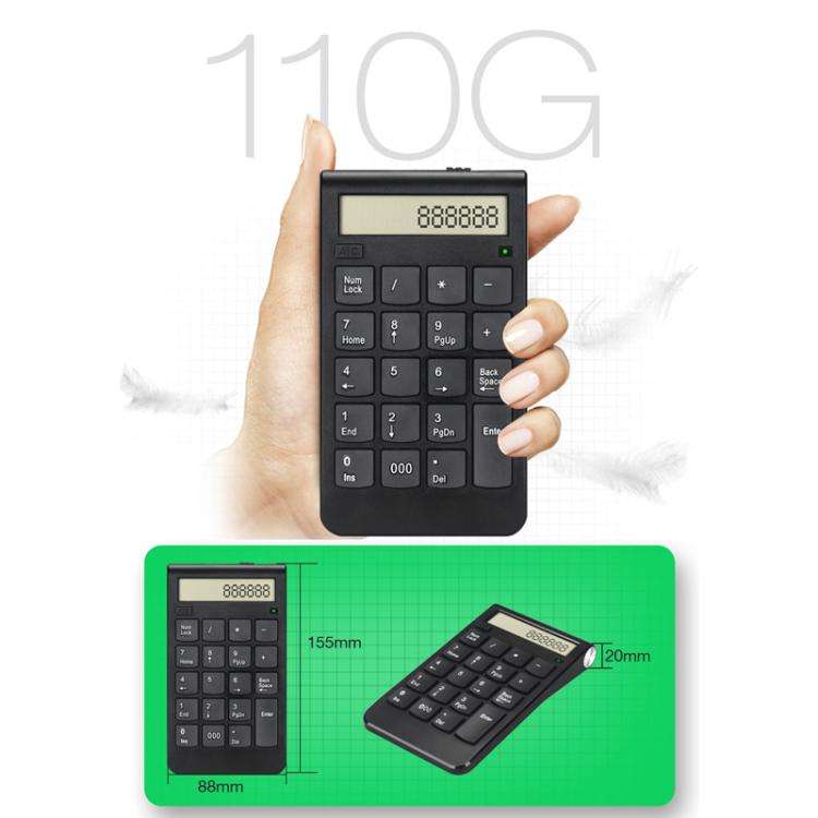 2.4G Dual-Mode Display Digital Keypad Cashier Office Computer Rechargeable Wireless Keyboard