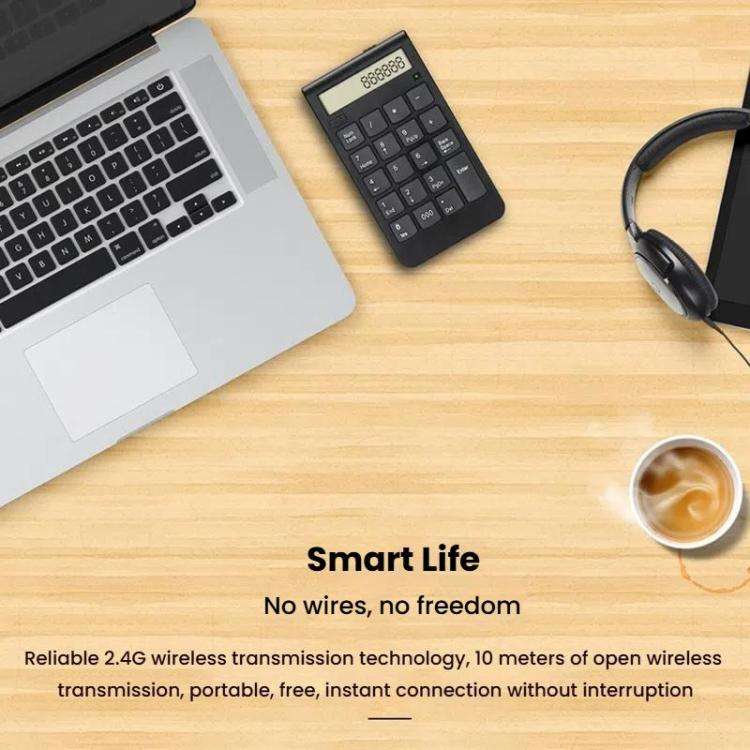 2.4G Dual-Mode Display Digital Keypad Cashier Office Computer Rechargeable Wireless Keyboard
