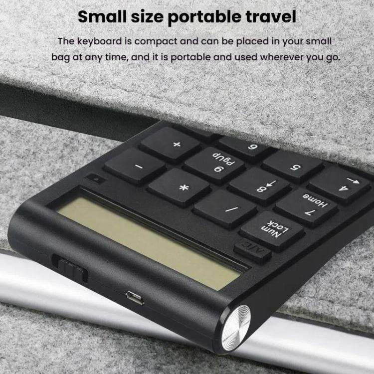 2.4G Dual-Mode Display Digital Keypad Cashier Office Computer Rechargeable Wireless Keyboard