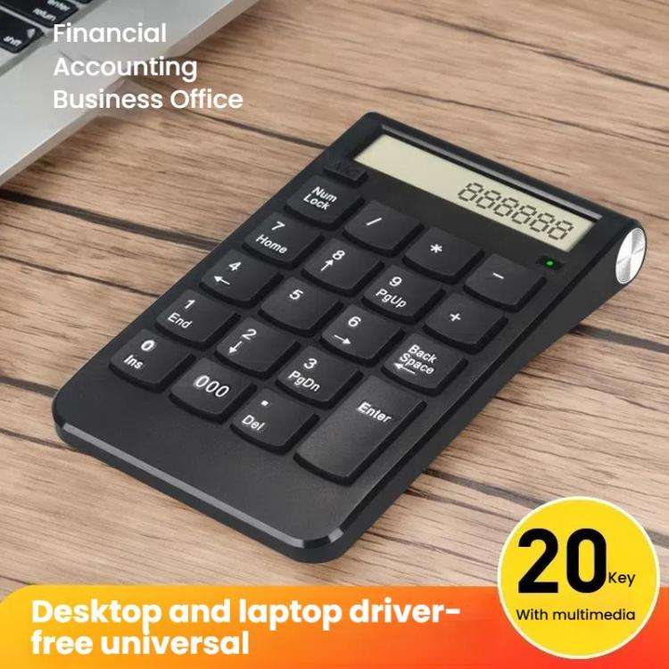 2.4G Dual-Mode Display Digital Keypad Cashier Office Computer Rechargeable Wireless Keyboard