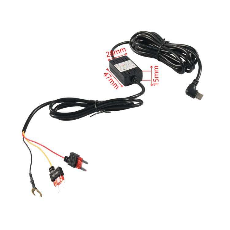 Car Driving Recorder Parking Monitoring 3A Step-down Cable Set, Specifications: Elbow Type-C
