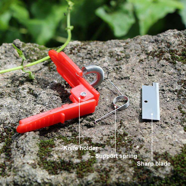 4pcs /Pack Melon and Fruit Picking Small Guillotine Grape Pinching Thumb Knife Vegetable Picker(Red)