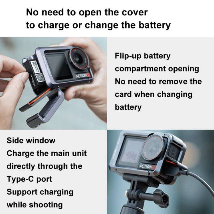 For DJI OSMO Action 5 Pro PGYTECH P-42C-010 Metal Rabbit Cage Aluminum Alloy Expanded Protective ...