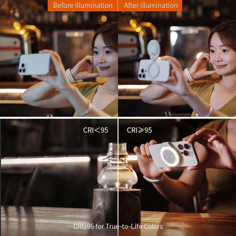 PGYTECH P-PG-012 Cell Phone Magnetic Fill Light MagSafe Live Photo Shooting Photography Lights(Gray)