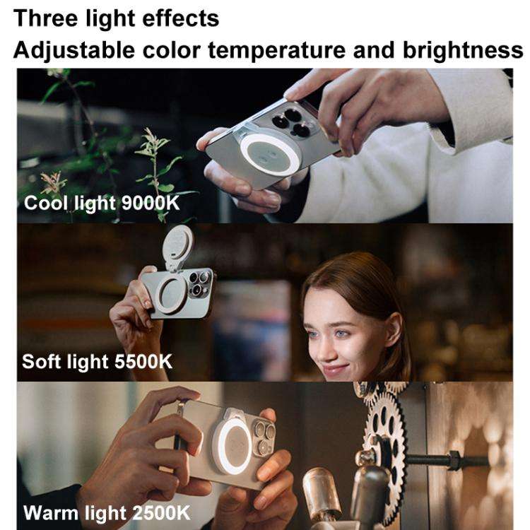 PGYTECH P-PG-012 Cell Phone Magnetic Fill Light MagSafe Live Photo Shooting Photography Lights(Gray)