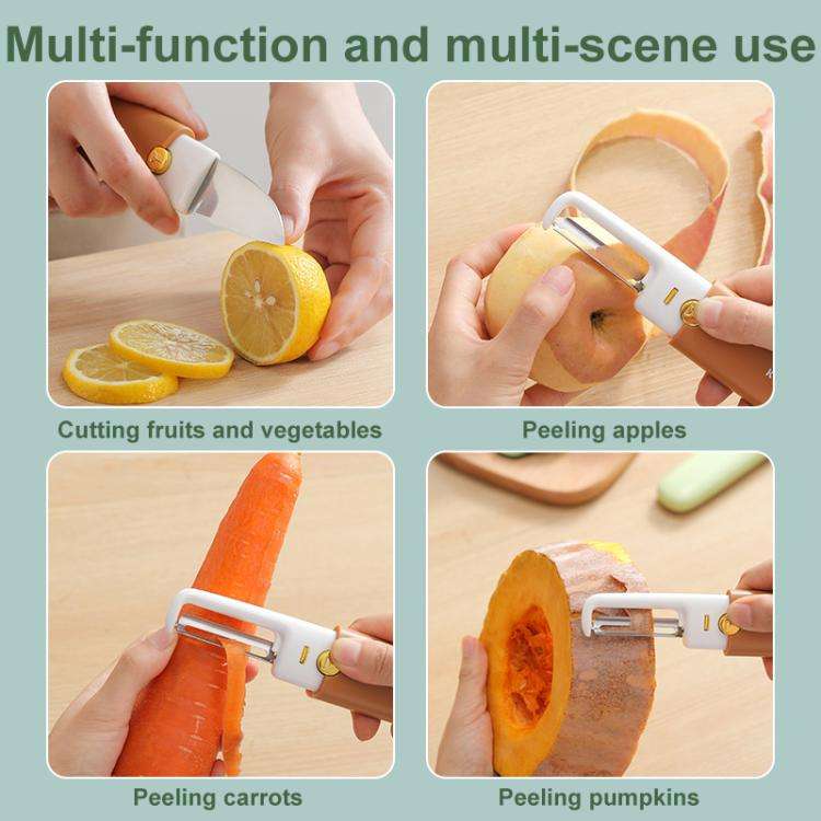 2-in-1 Household Double-headed Multifunctional Portable Fruit Knife Peeler(Gray)