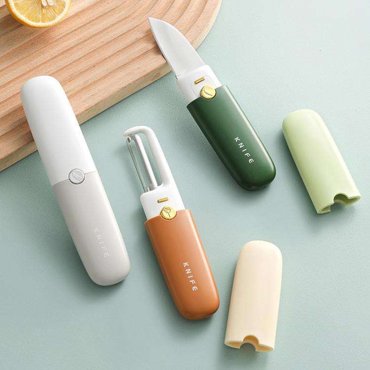 2-in-1 Household Double-headed Multifunctional Portable Fruit Knife Peeler(Green)