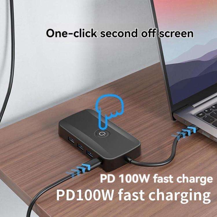 5-In-1 Wireless Casting Dock PD100W Fast Charger USB-C Docking Station(PD 100W+USB3.0 x 3), Cable...