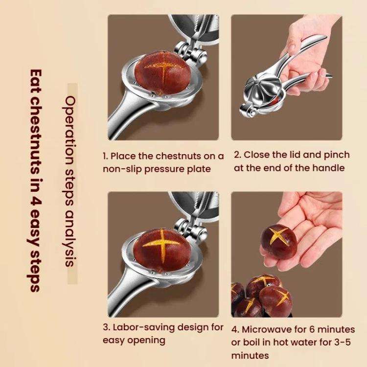 Aluminum Alloy Chestnut Clip Multifunctional Chestnut Opener Multi-purpose Walnut Clip Nut Shelle...