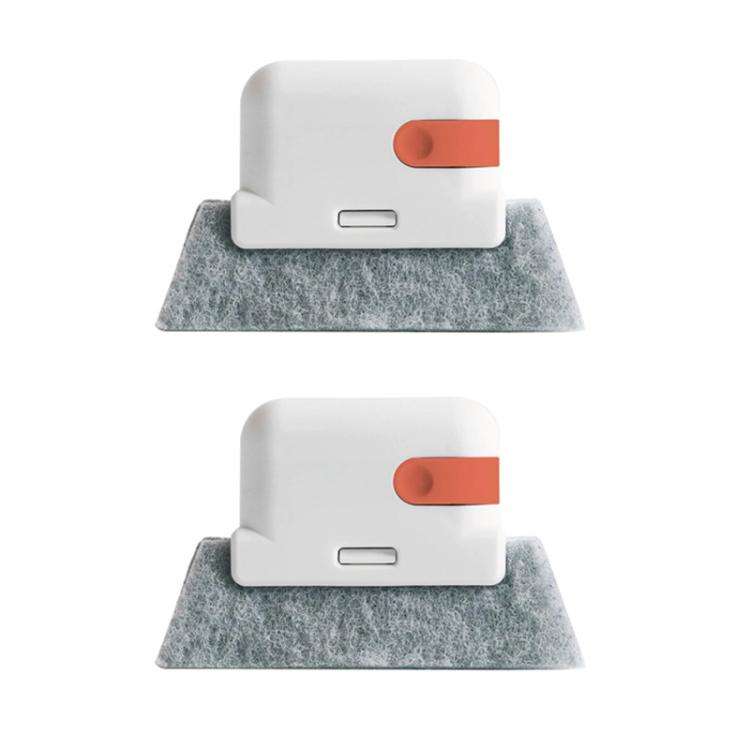 2pcs Household Multifunctional Handheld Window Crevice Brush 2 In 1 Groove Cleaning Tool(Red)