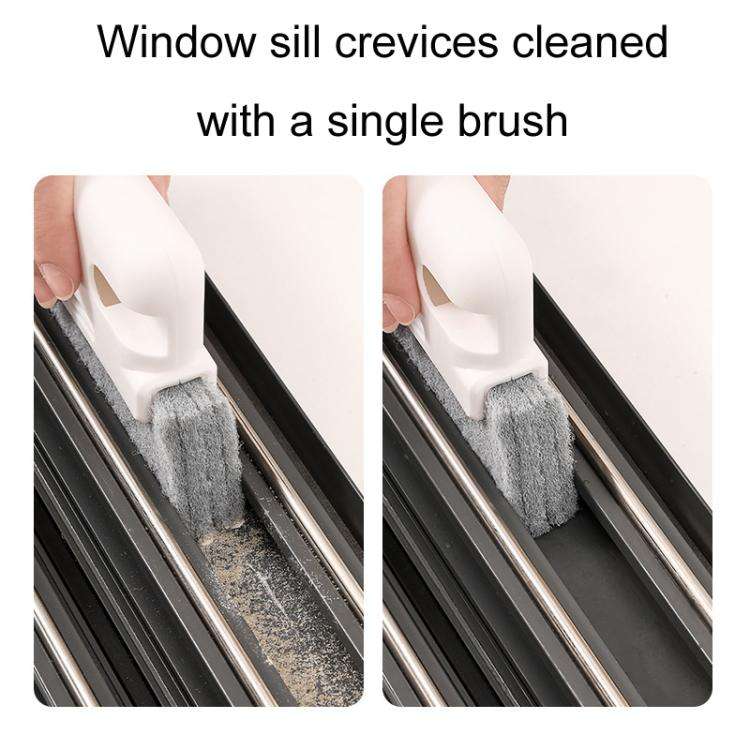 2pcs Household Multifunctional Handheld Window Crevice Brush 2 In 1 Groove Cleaning Tool(Red)