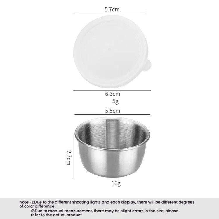 40ml 304 Stainless Steel Sauce Cup With Plastic Lid Sealed Leak-Proof Dipping Dish Seasoning Dish