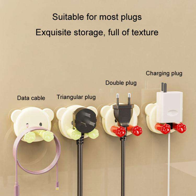 Suction Cup Plug Hook Hole-free Power Cord Wall Fixer Data Cable Storage Organizer(Transparent)
