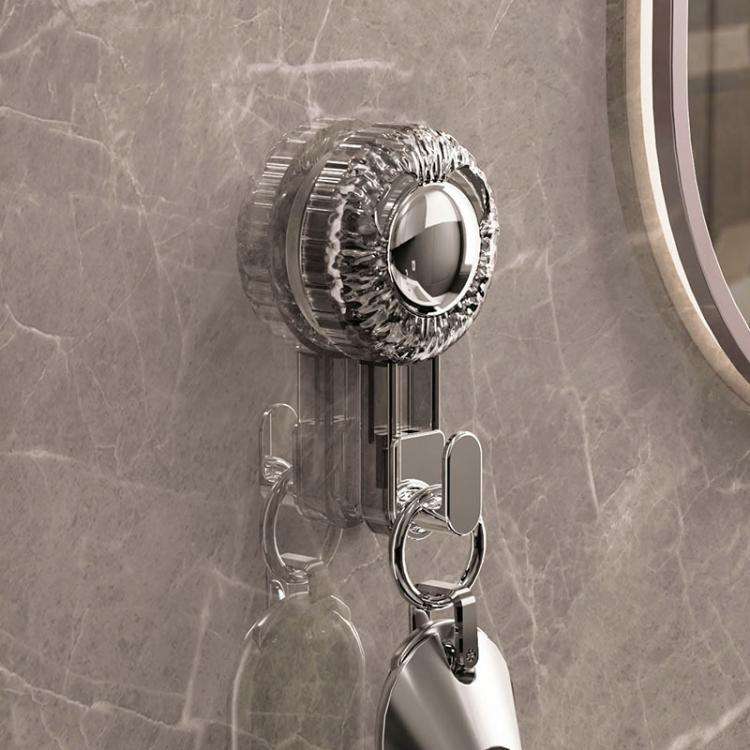 Rotary Suction Cup Hook Strong Vacuum Sticky Hook Traceless Household Multifunctional Holder(Tran...