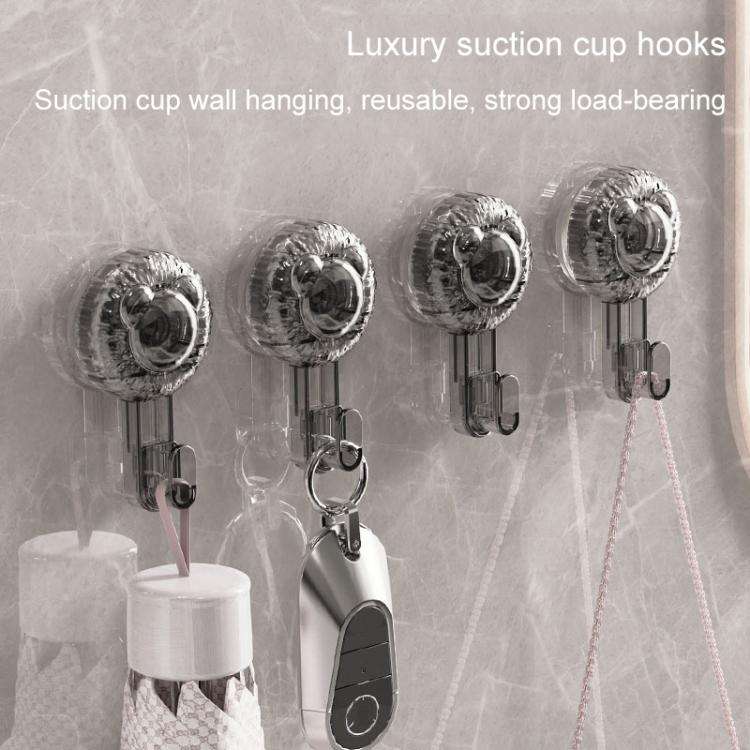 Rotary Suction Cup Hook Strong Vacuum Sticky Hook Traceless Household Multifunctional Holder(Tran...