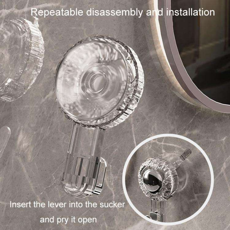 Rotary Suction Cup Hook Strong Vacuum Sticky Hook Traceless Household Multifunctional Holder(Tran...