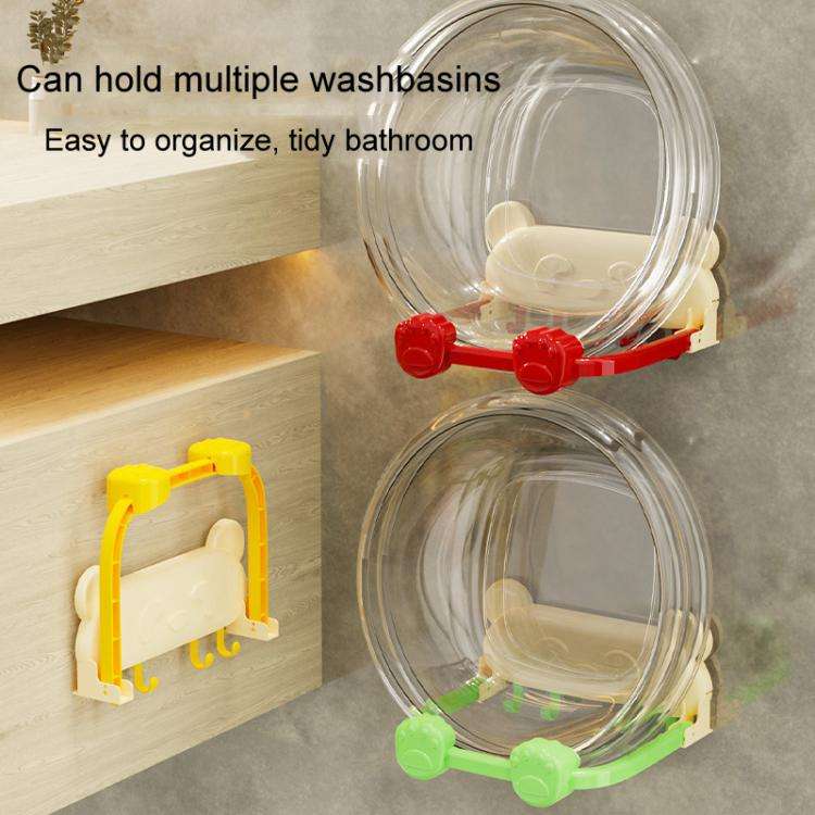 Suction Cup Basin Rack Bathroom No-Punch Foldable Multifunction Hook Organizer Wall Shelf(Creamy ...