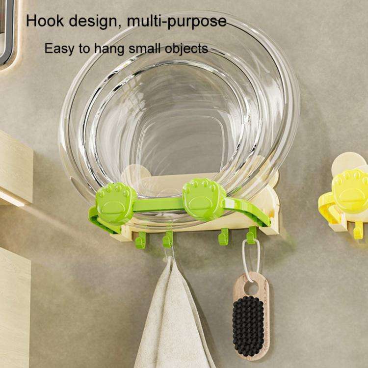 Suction Cup Basin Rack Bathroom No-Punch Foldable Multifunction Hook Organizer Wall Shelf(Creamy ...