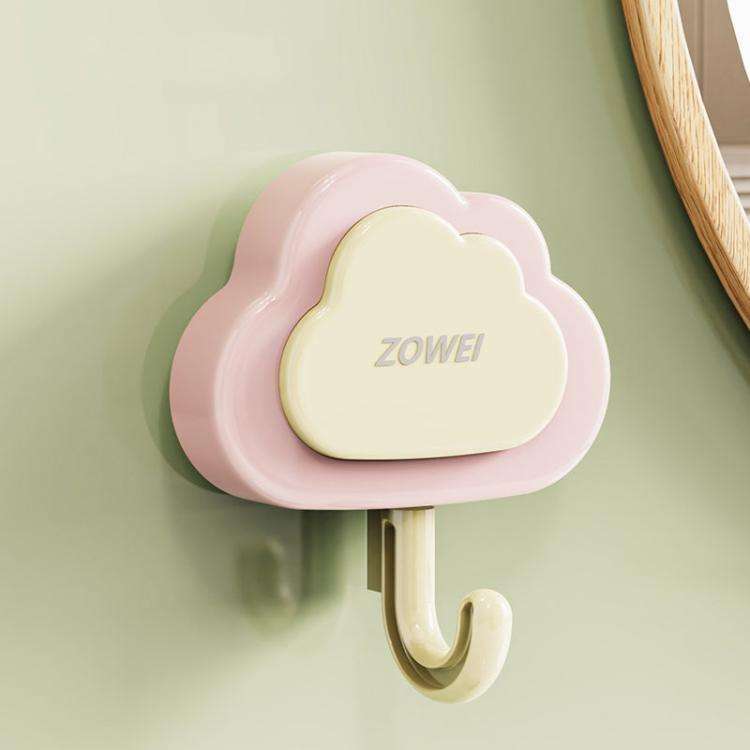 Suction Cup Press Clouds Hook No Punch Bathroom Kitchen Household Multifunctional Hook(Cream Pink)
