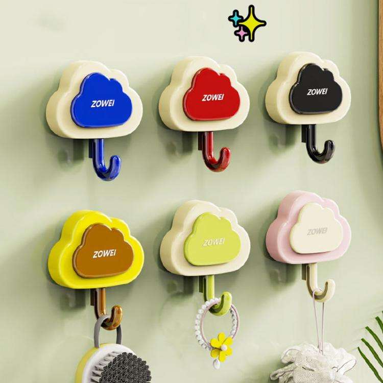 Suction Cup Press Clouds Hook No Punch Bathroom Kitchen Household Multifunctional Hook(Cream Black)