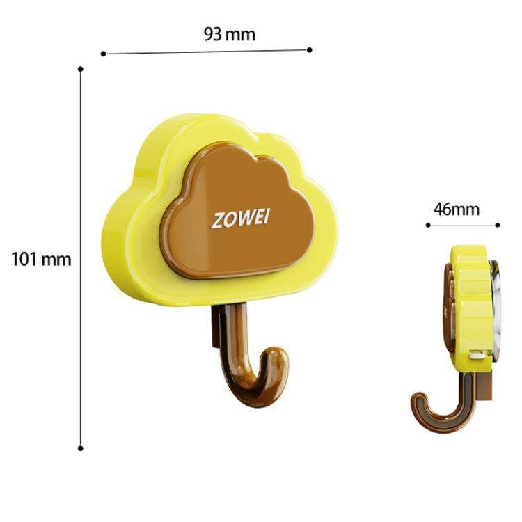 Suction Cup Press Clouds Hook No Punch Bathroom Kitchen Household Multifunctional Hook(Cream Pink)