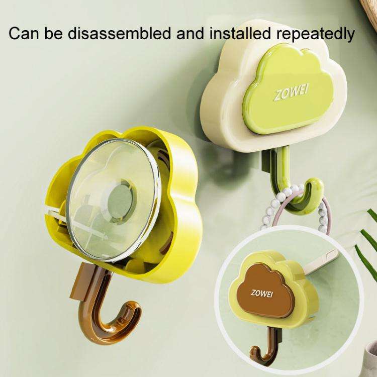 Suction Cup Press Clouds Hook No Punch Bathroom Kitchen Household Multifunctional Hook(Cream Blue)