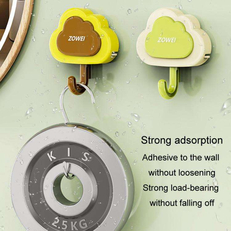 Suction Cup Press Clouds Hook No Punch Bathroom Kitchen Household Multifunctional Hook(Cream Pink)