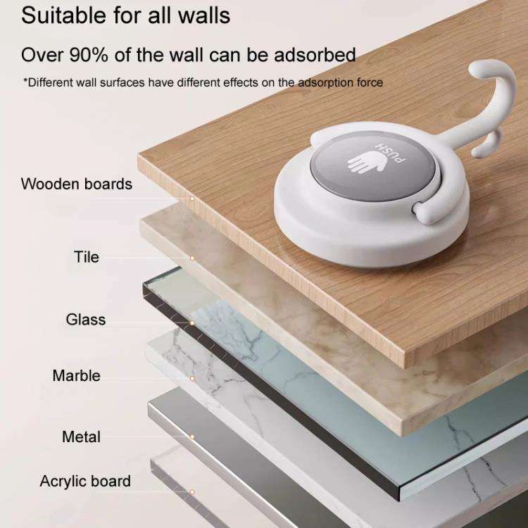 Suction Cup Hook No Hole Bathroom Strong Load-bearing Swivel Wall Behind Door No Trace Sticky Wal...