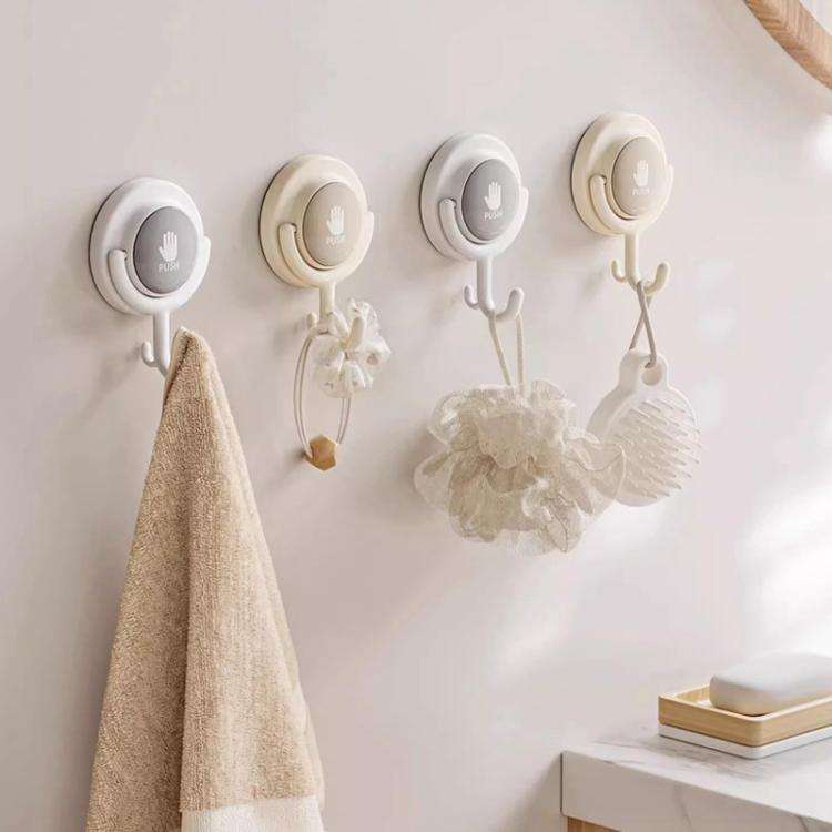 Suction Cup Hook No Hole Bathroom Strong Load-bearing Swivel Wall Behind Door No Trace Sticky Wal...