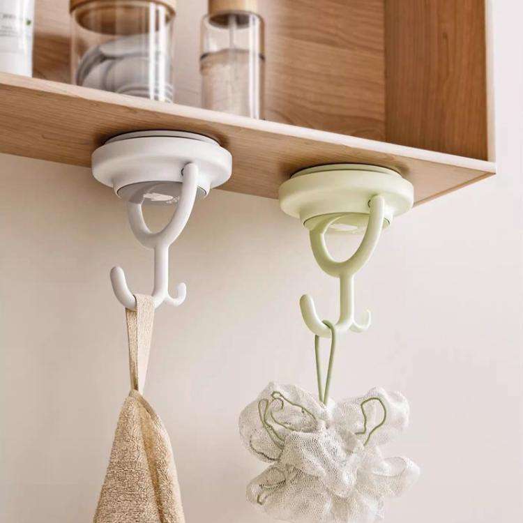 Suction Cup Hook No Hole Bathroom Strong Load-bearing Swivel Wall Behind Door No Trace Sticky Wal...