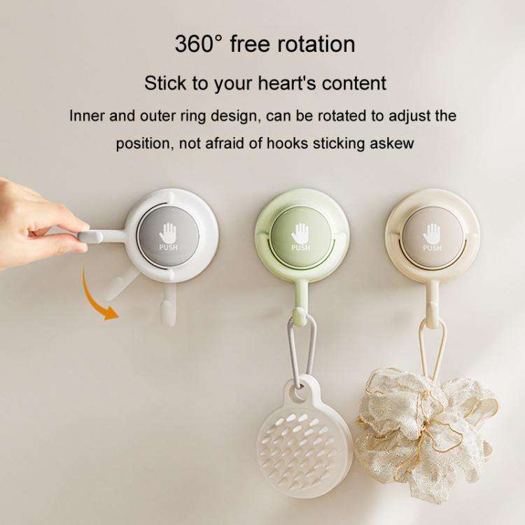 Suction Cup Hook No Hole Bathroom Strong Load-bearing Swivel Wall Behind Door No Trace Sticky Wal...