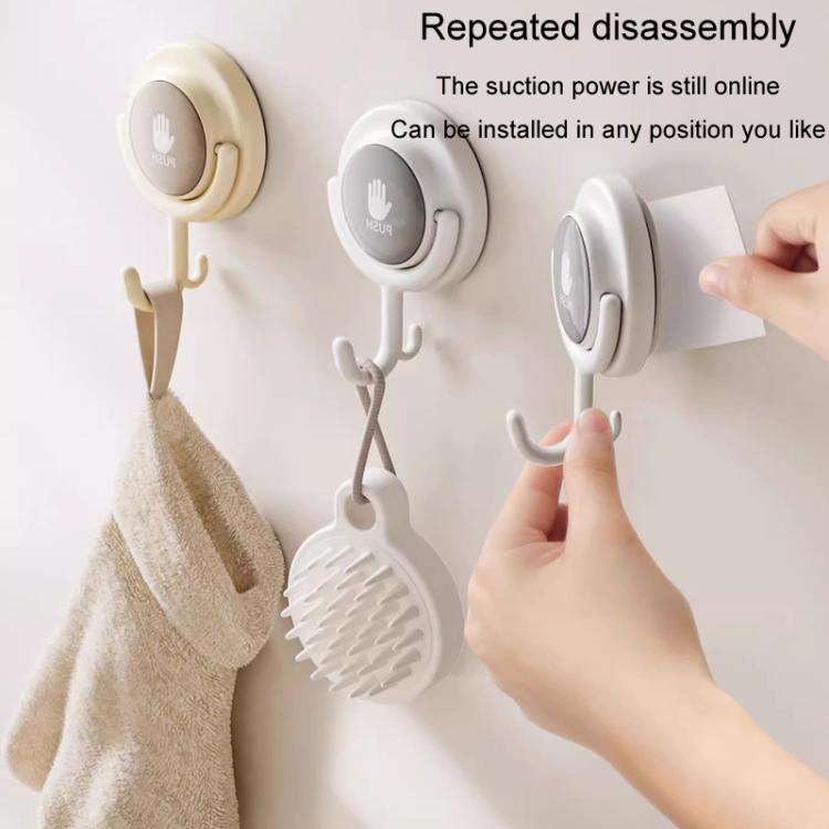 Suction Cup Hook No Hole Bathroom Strong Load-bearing Swivel Wall Behind Door No Trace Sticky Wal...