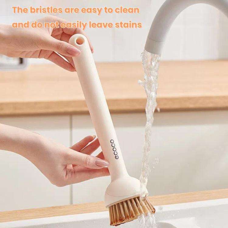 2pcs /Set ecoco Pot Washing Brush Short Handle Squeezeable + Long Handle Rotatable Household Dish...