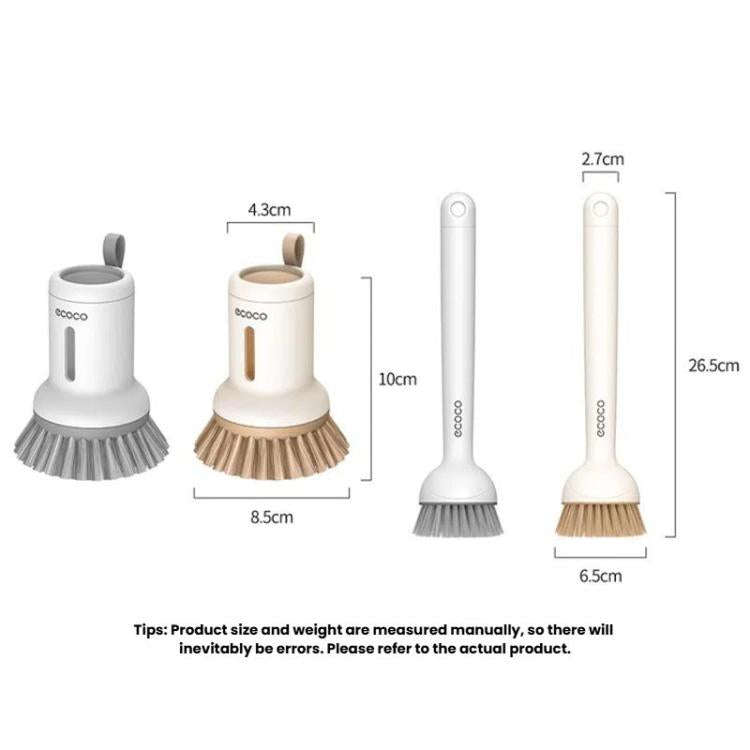 2pcs /Set ecoco Pot Washing Brush Short Handle Squeezeable + Long Handle Rotatable Household Dish...