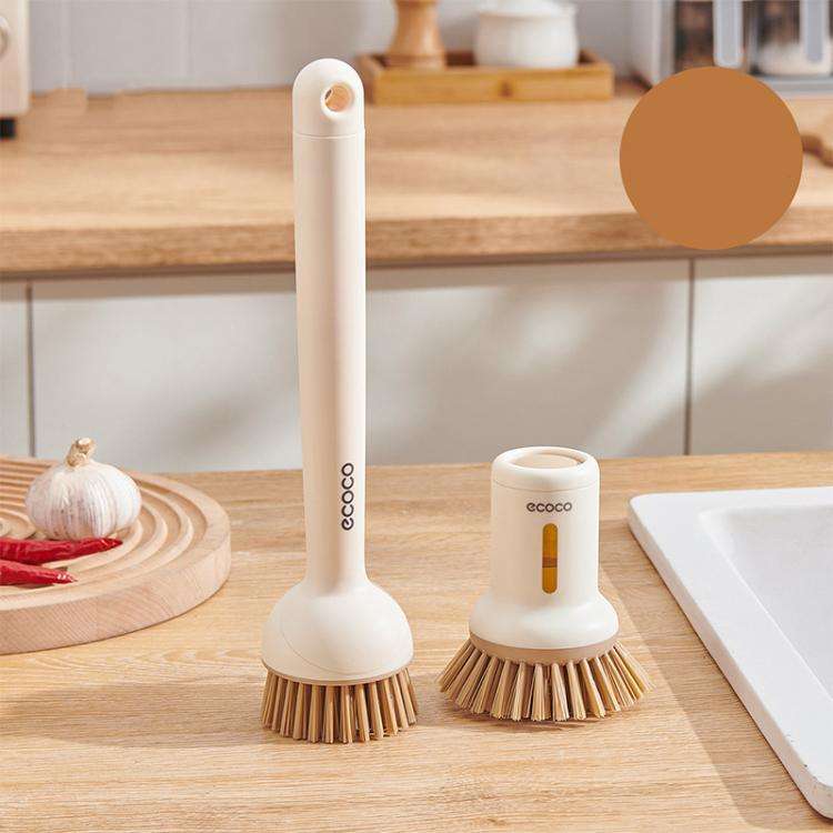 2pcs /Set ecoco Pot Washing Brush Short Handle Squeezeable + Long Handle Rotatable Household Dish...